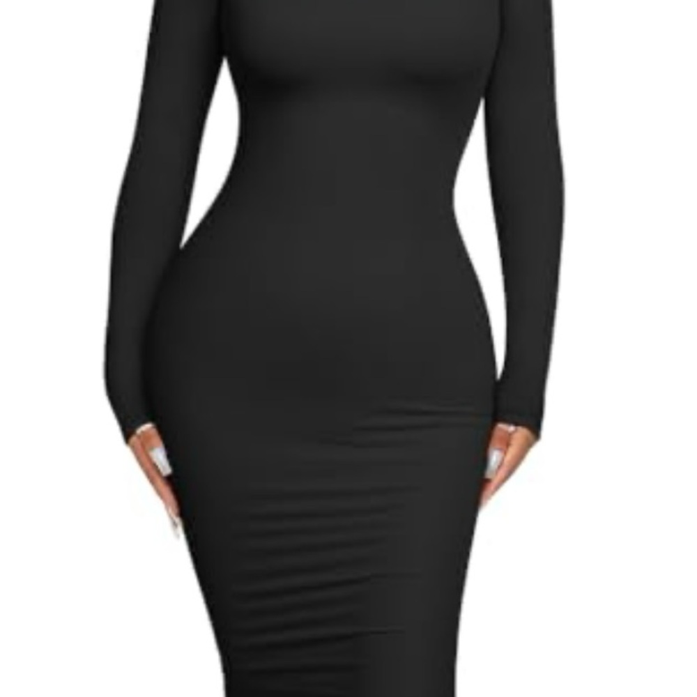 Black Bodycon Long Sleeve Cocktail Dress